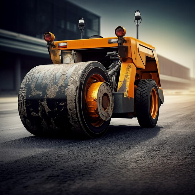 Pavimentación de carreteras con rodillos de hormigón de asfalto