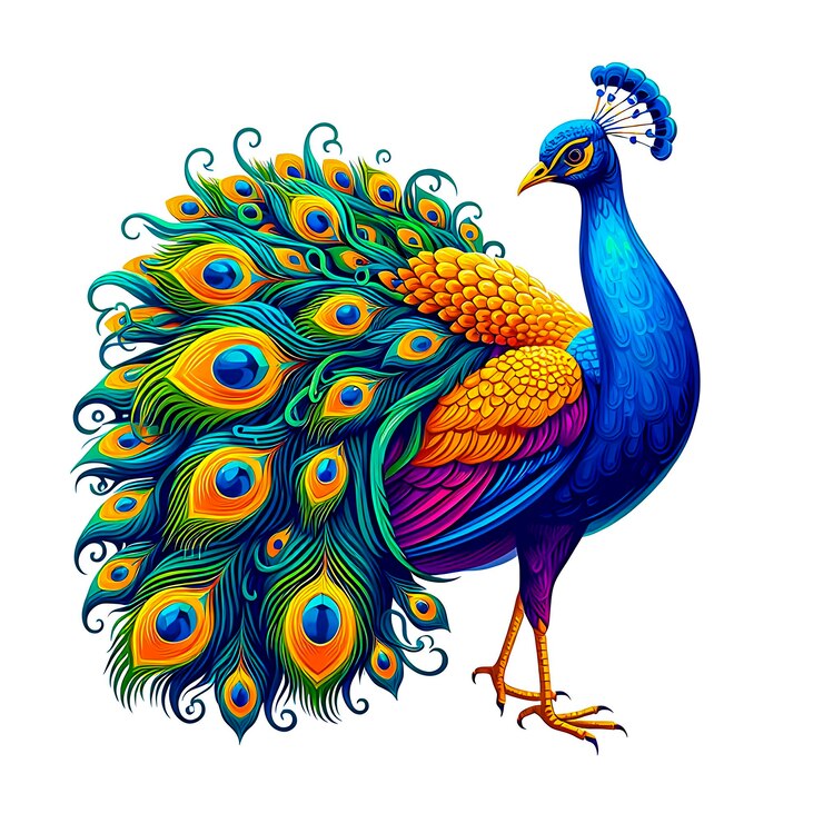Un pavo real de colores