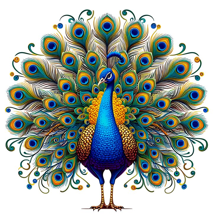 Un pavo real de colores