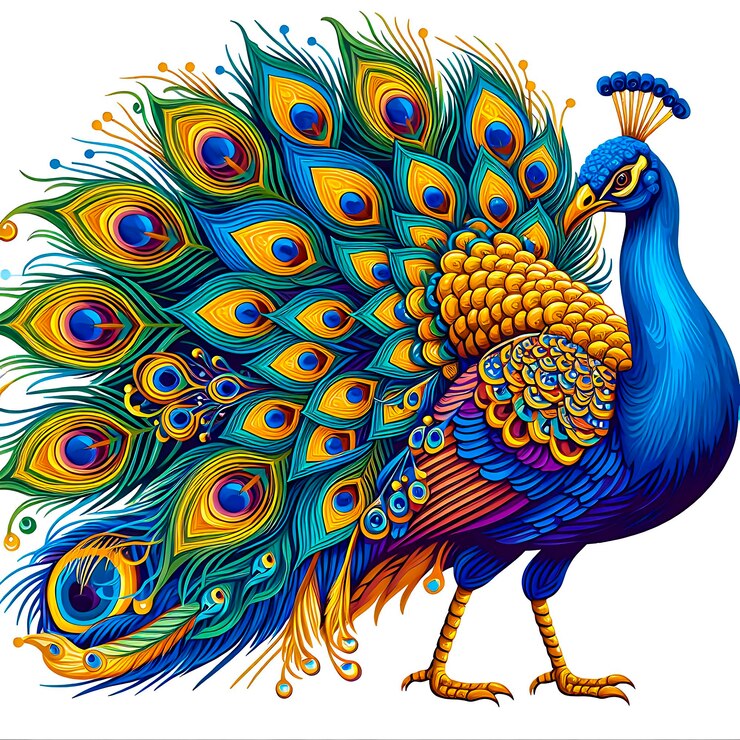 Un pavo real de colores