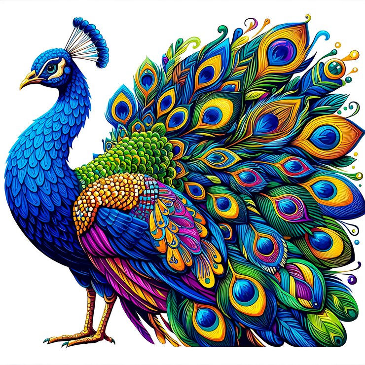 Un pavo real de colores