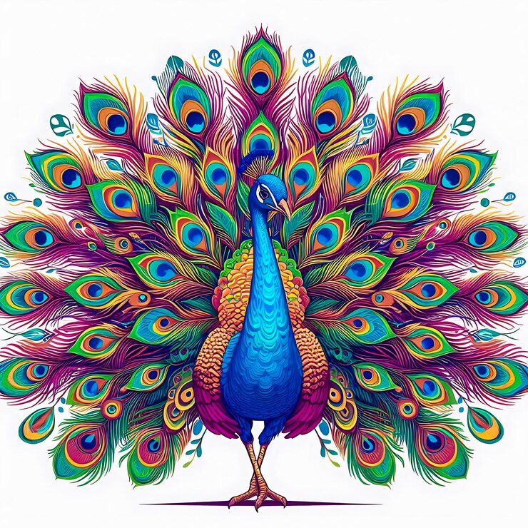 Un pavo real de colores