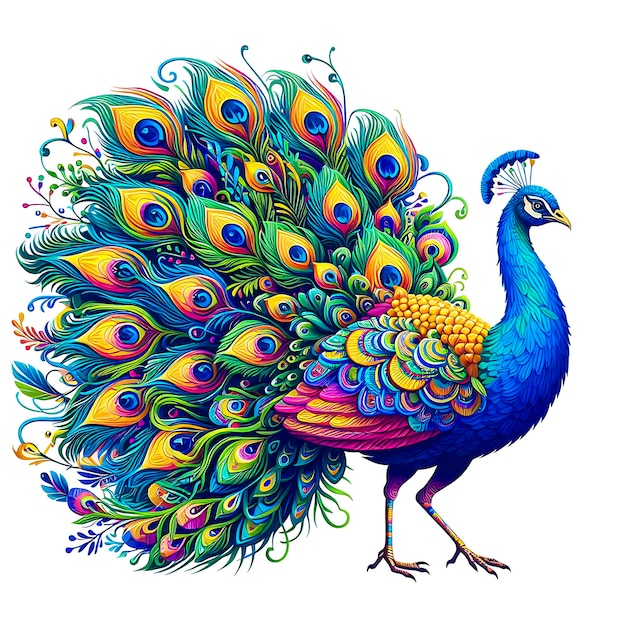 Un pavo real de colores