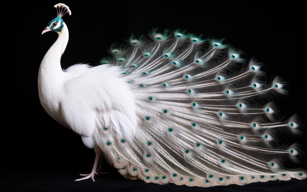 Foto el pavo real perla radiante aislado en un fondo transparente
