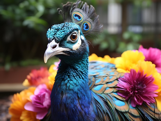 Un pavo real vibrante