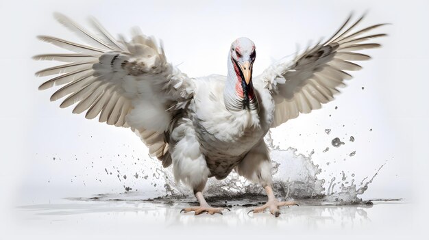 pavo sobre un fondo blanco