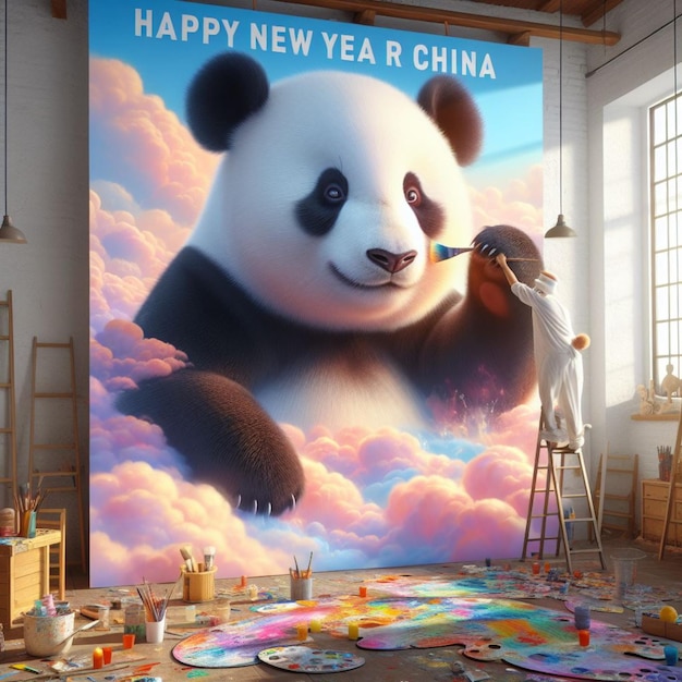 Pawsitively Magnificent Uma obra-prima 3D de Pandas Gigantes celebra o Ano Novo em Esplendor Pastel