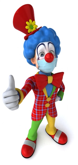 Payaso de animación con una máscara