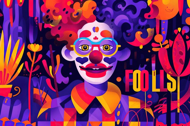 Foto el payaso los tontos de abril el póster del día del bromista ilustración