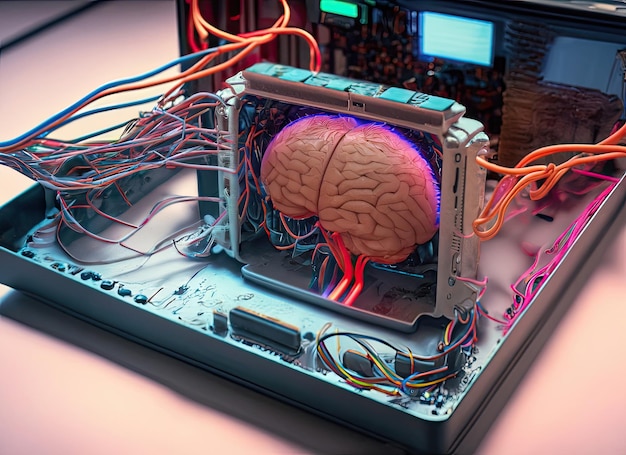 Foto pc del cerebro humano procesador del cerebro humano cpu humana pc humana