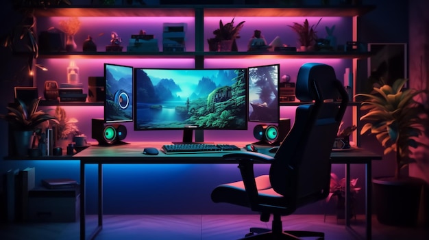 Foto pc-schreibtisch-setup