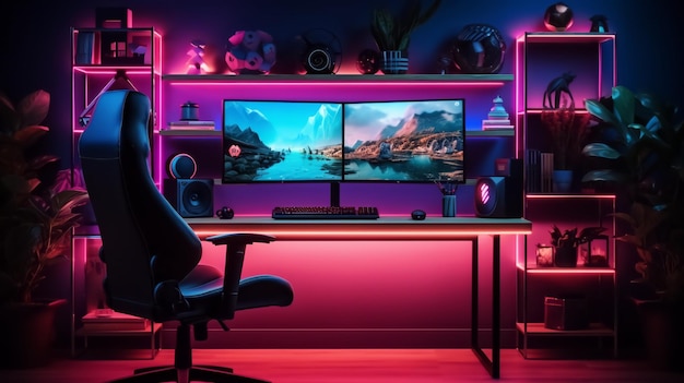 Foto pc-schreibtisch-setup