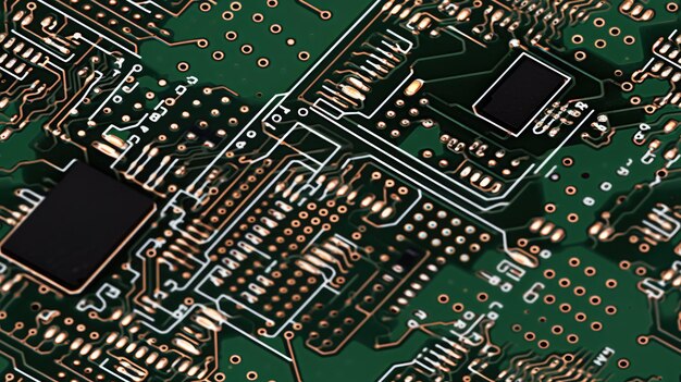 Foto pcb con microchips