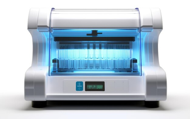 PCR-Maschine auf weißem Hintergrund