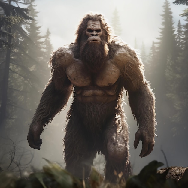 Pé grande na montanha Bigfoot Pies grandes Yeti Ieti