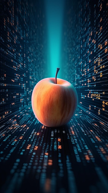 Peach código binario en la oscuridad creando una atmósfera de tecnología de datos y seguridad cibernética centrarse en el