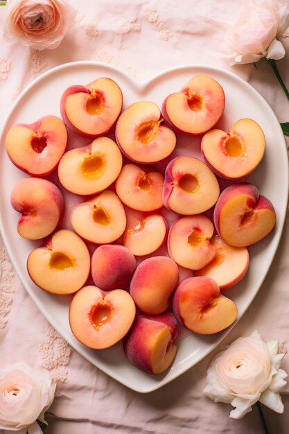 Foto peach perfection eine dessertkollektion im kochbuchstil