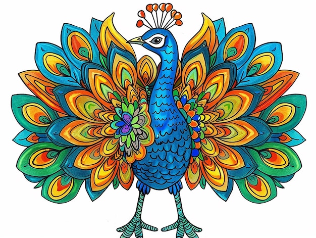 Peacock bebé brillante para colorear