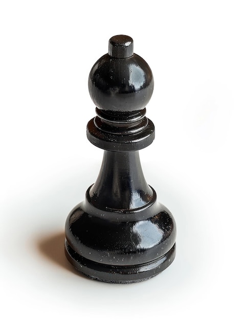 Peão de xadrez preto sobre um fundo branco simboliza estratégia e paciência AI gerativa