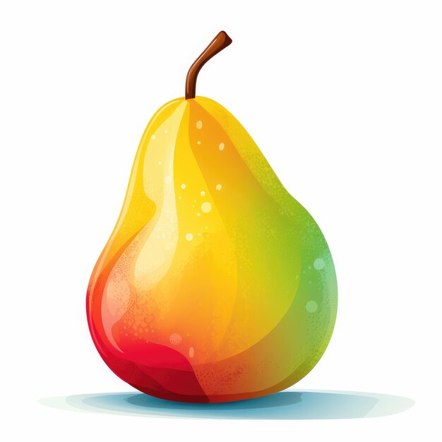 Pear Perfection Malika Favre Inspirado Ilustração vetorial de um Vibrant LowDetail Side View com S