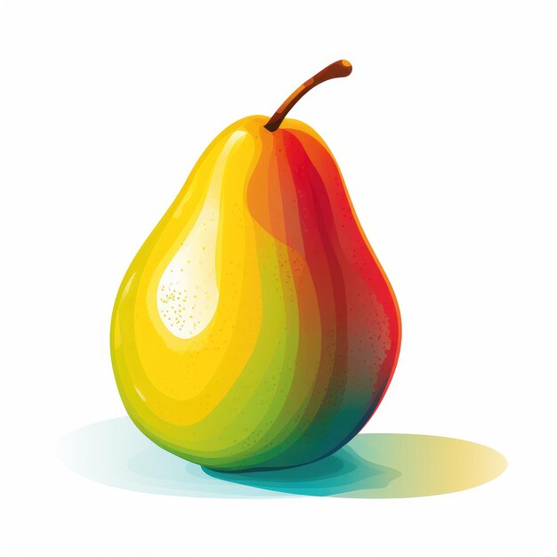 Pear Perfection Malika Favre inspirierte Vektorillustration mit lebendigen Farben und glatten Formen