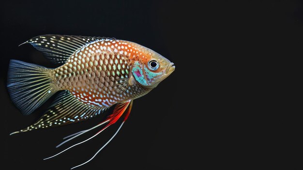 Pearl Gourami im dunklen Hintergrund