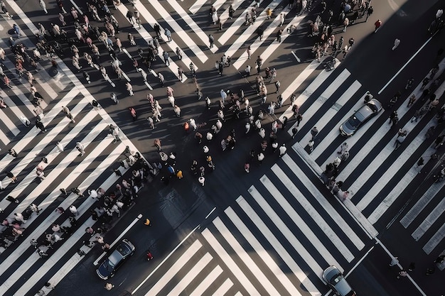 Foto peatones en la calle imagen generada por tecnología ai