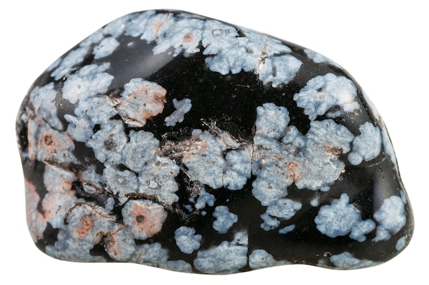 Pebble of Grey floco de neve obsidiana pedra preciosa