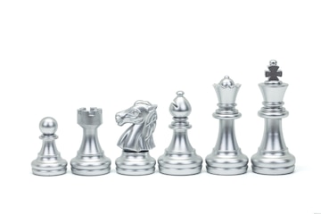 Peças de xadrez, incluindo o rei, rainha, torre, peão, cavalo e