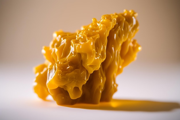 Peça dourada resina de cera de cannabis derretida closeup Generative AI