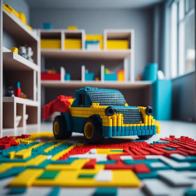 Foto peças de brinquedo de carro lego colorido