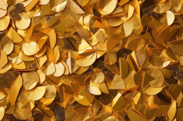 Peças de folha de ouro dispostas em um padrão criativo criado com AI gerativa