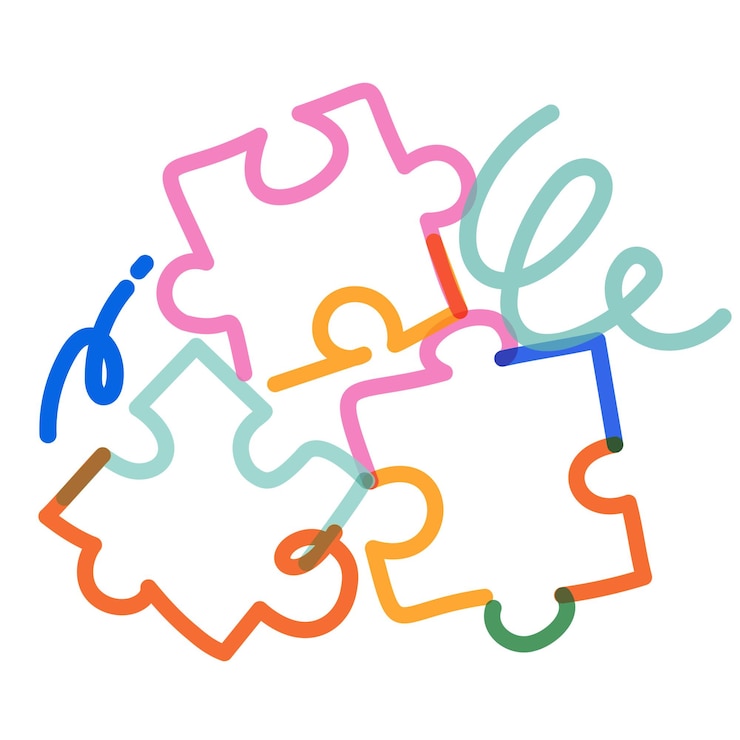 Foto peças de quebra-cabeça png desenho de linha arte fundo transparente