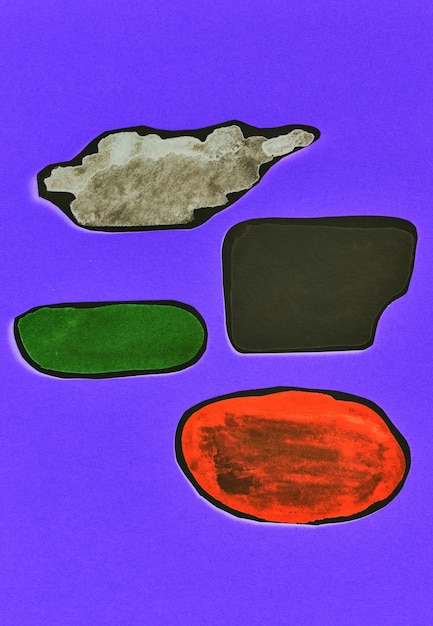 Foto peças pintadas de colagem de arte coladas no layout do papel quadros de fundo colorido geométrico abstrato para texto com espaço de cópia