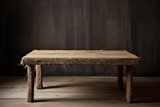 Peças rústicas de tecido de burlap mesa de madeira Gerar Ai