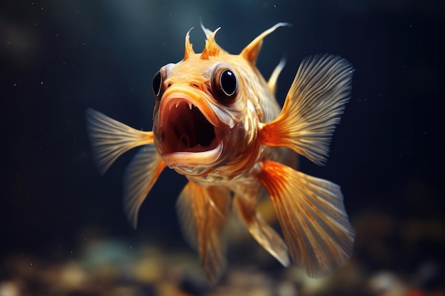 Peces de acuario sorprendidos