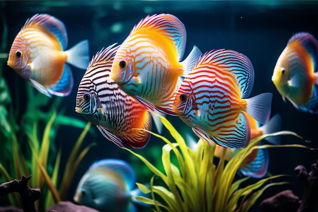 Foto peces acuáticos de colores