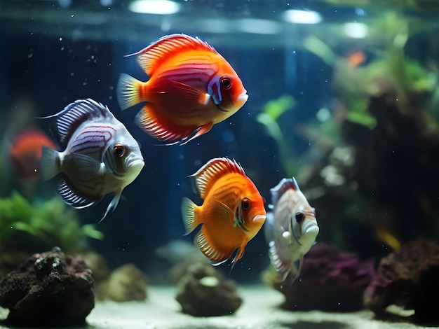 peces de colores en el acuario