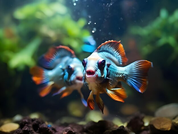 peces de colores en el acuario