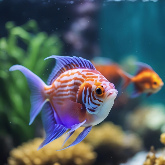 Peces de colores en el acuario