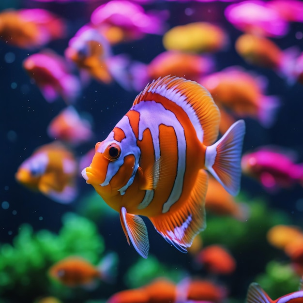 Peces de colores en el acuario