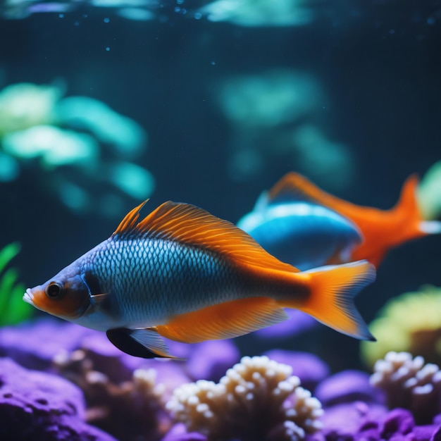 Peces de colores en el acuario