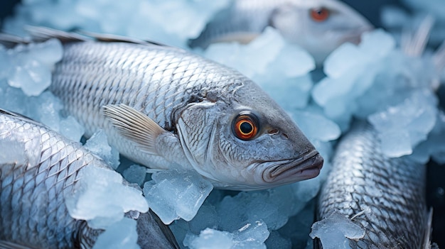 peces congelados en hielo IA generativa