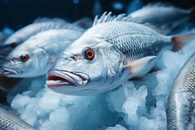 peces congelados en hielo IA generativa