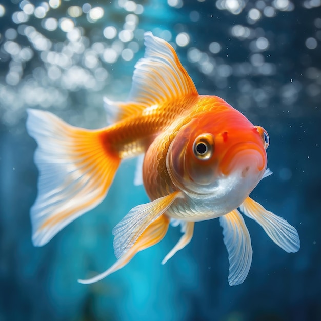 Peces dorados en el acuario