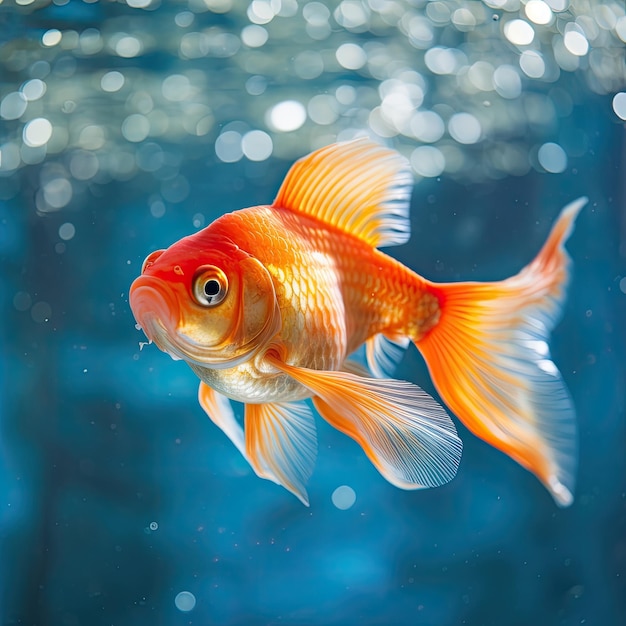 Peces dorados en el acuario