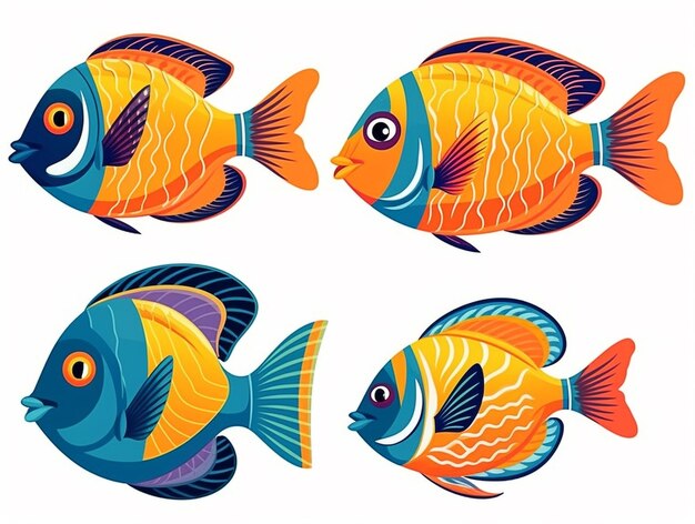 Peces estampados de colores generados por IA