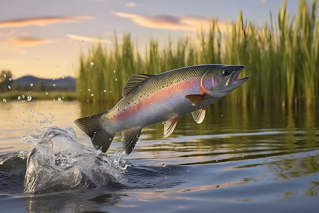 Los peces saltan del agua