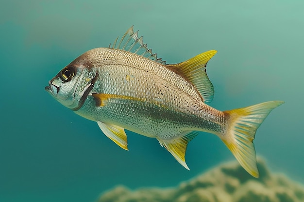 Foto peces sobre un fondo azul