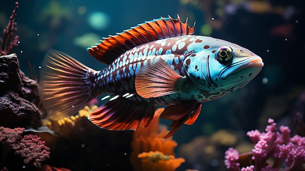 peces tropicales de agua dulce HD 8K papel tapiz Imagen fotográfica de stock